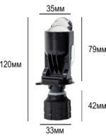 Світлодіодні LED-лампи Bi-Led з лінзою ЦОКОЛЬ - H4 (5700K) Ближній/дальній 12-24V ( к-кт 2шт) - Зображення 5