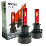 Світлодіодні LED-лампи головного світла DECKER PL-01 12-24V ЦОКОЛЬ – H1 10000 Lm 9-32V КОМПЛЕКТ