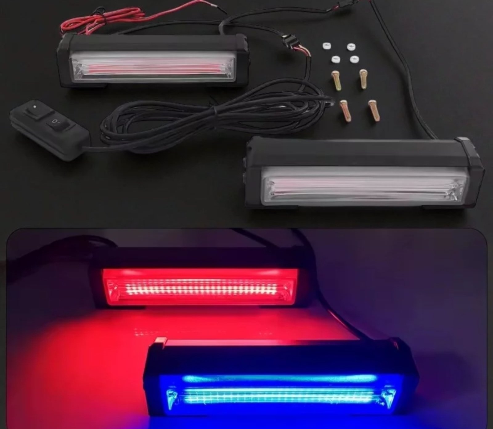 зображення_viber_2026-06-26_16-43-48-731 LED СТРОБОСКОП ЧЕРВОНО-СИНЬОГО КОЛЬОРУ 16,5 см 2ШТ (12-24 вольта) BLASKAR - Зображення 1